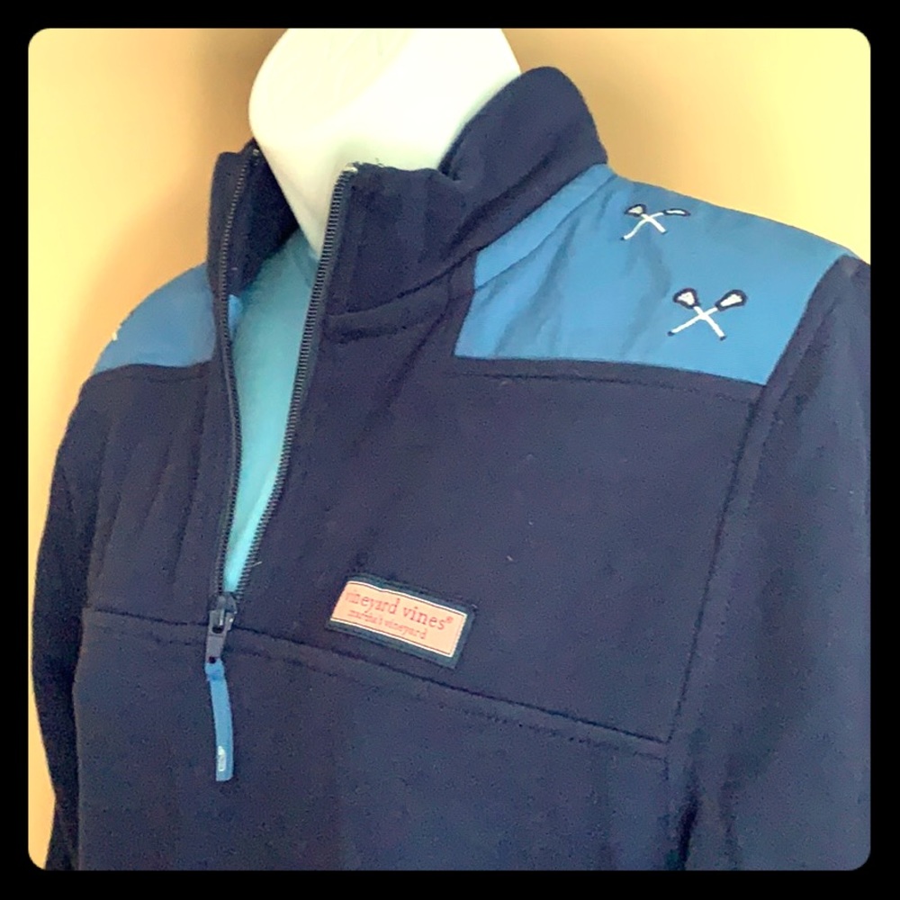 Vineyard Vine 1/4 zip navy lacrosse pullover- YXL